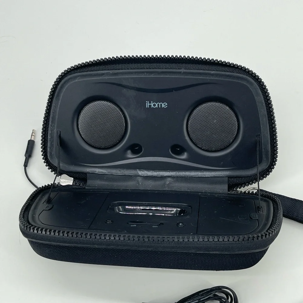 iHome Black Portable Speaker Travel Case with Power Adapter